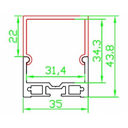 Aluminum LED profile for  pendant light  FL-ALP053