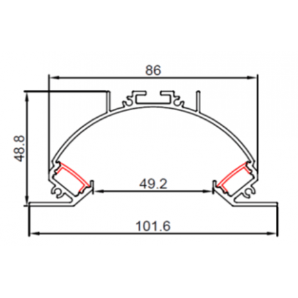 Aluminum LED profile for Recessed(No line inside) FL-ALP059-S