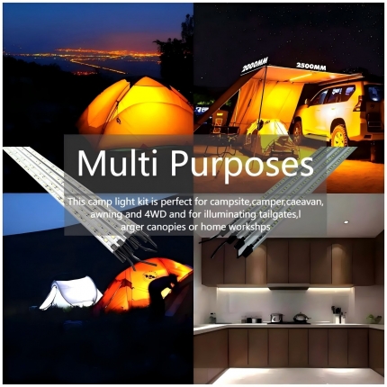 4pcs White+Amber Camping light Kit
